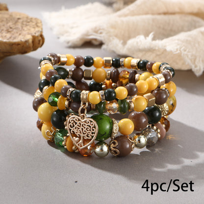 European and American Cross-Border Hot-Selling New Bohemian Bracelets Creative Tassel Multi-Layer Beaded Bracelets Fashion Jewelry