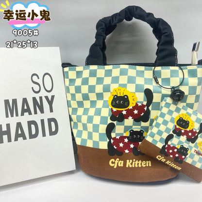 In-Stock New Small Cloth Bag Ins Cute Cartoon Women's Summer Cloth Bag Handbag Casual Tote Bag Upgrade