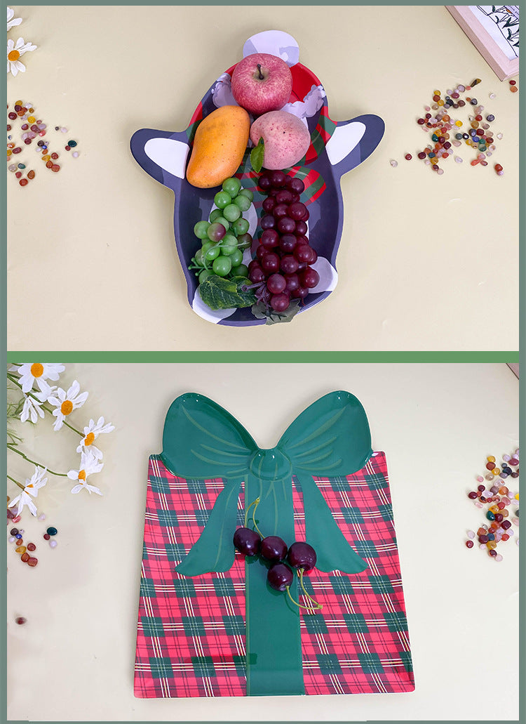 Wanshan melamine plate factory wholesale cross-border European and American dried fruit snack plate home creative pumpkin shape Christmas plate