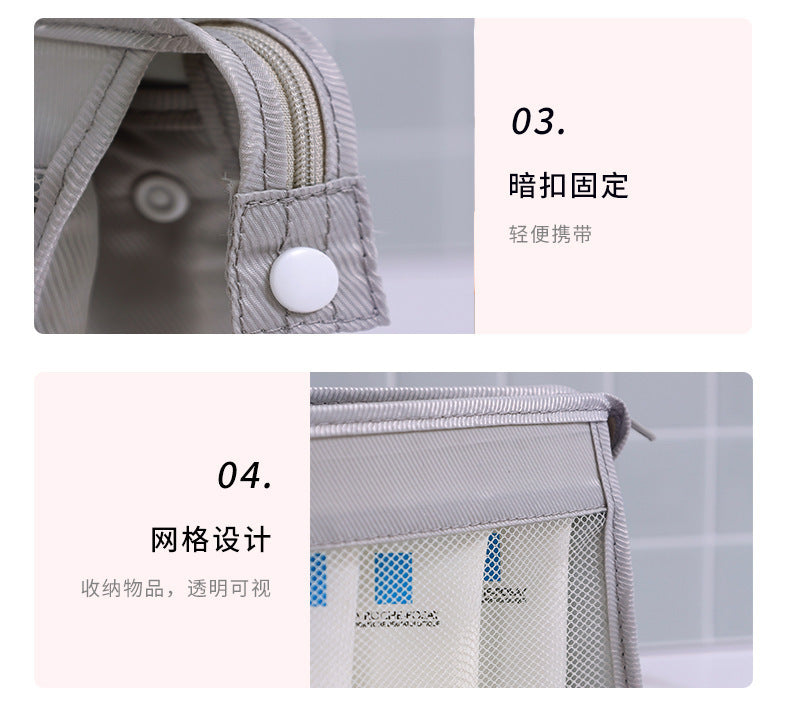 British Simple Toiletry Bag Waterproof and Convenient Hand-held Cosmetic Bag for Business Travel Carry-on Skin Care Products Storage Cosmetic Bag