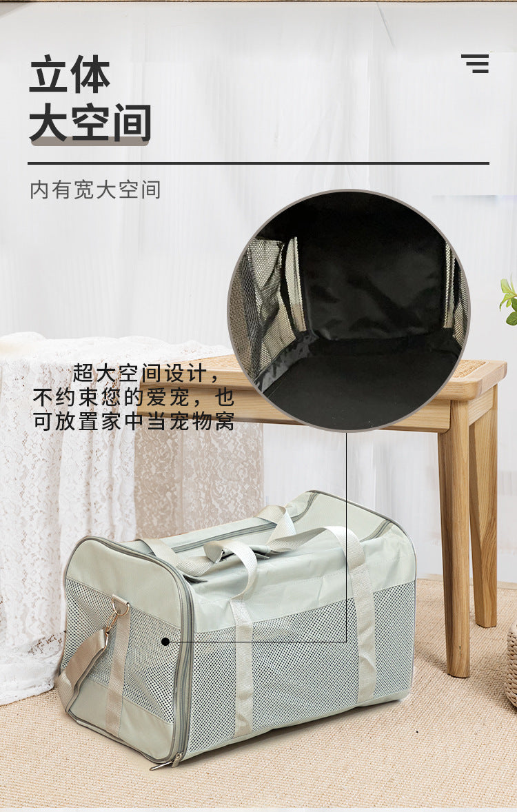 Cross-Border Pet Carrier Bag, Portable Small Dog Carrier, Pet Tote Bag, Mesh Breathable Large Capacity Cross-Body Cat Bag