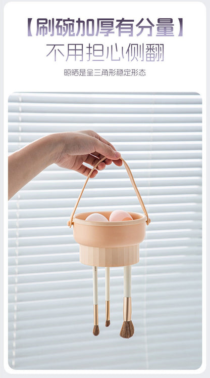 Makeup Brush Cleaning Bowl Cleaning Box Silicone Beauty Egg Cleaning Set Scrubbing Bowl Storage Rack Drying Tool Set