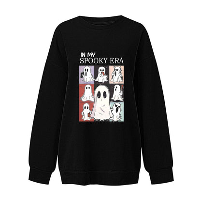 Women Sweatshirtss Halloween Cute Ghost Pattern Long Sleeve Sweater Horror Fall Pullover Tops