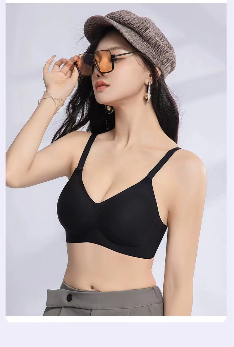 Hand-held fixed cup extended large seamless underwear women's small breast gathered accessory breast anti-sagging soft support bra