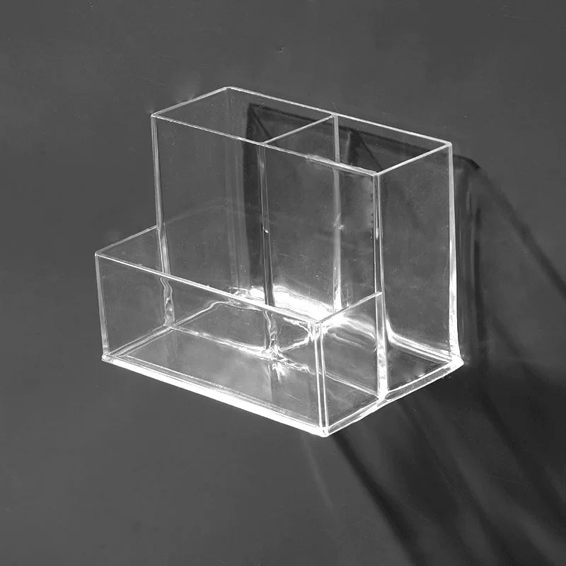Desktop Wall Hanging Storage Box with Transparent Acrylic Cosmetics Bathroom Stationery Station Kitchen Storage Rack Bedside