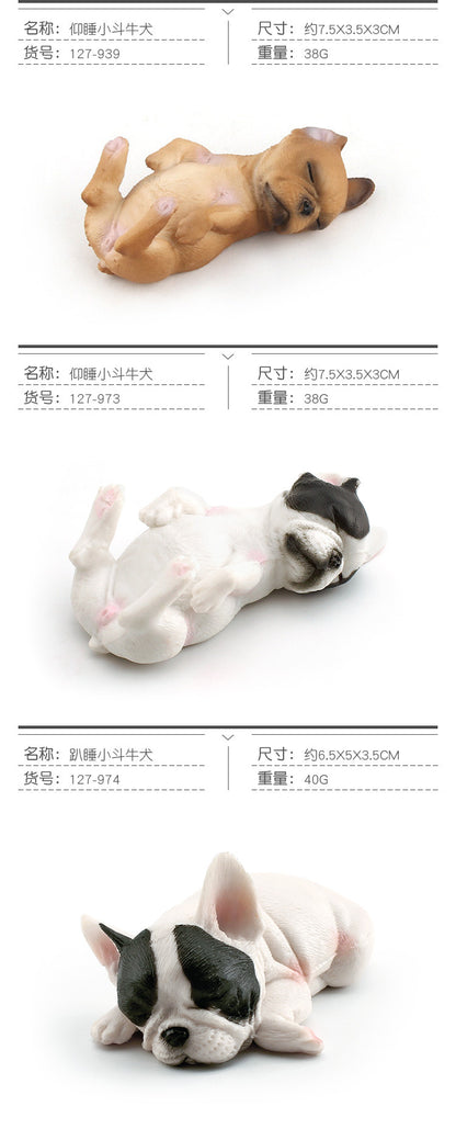 Cross-border Children's Cognitive Simulation Pet Dog Model Sleeping Posture French Bulldog Chai Dog Decorative Ornament Toy