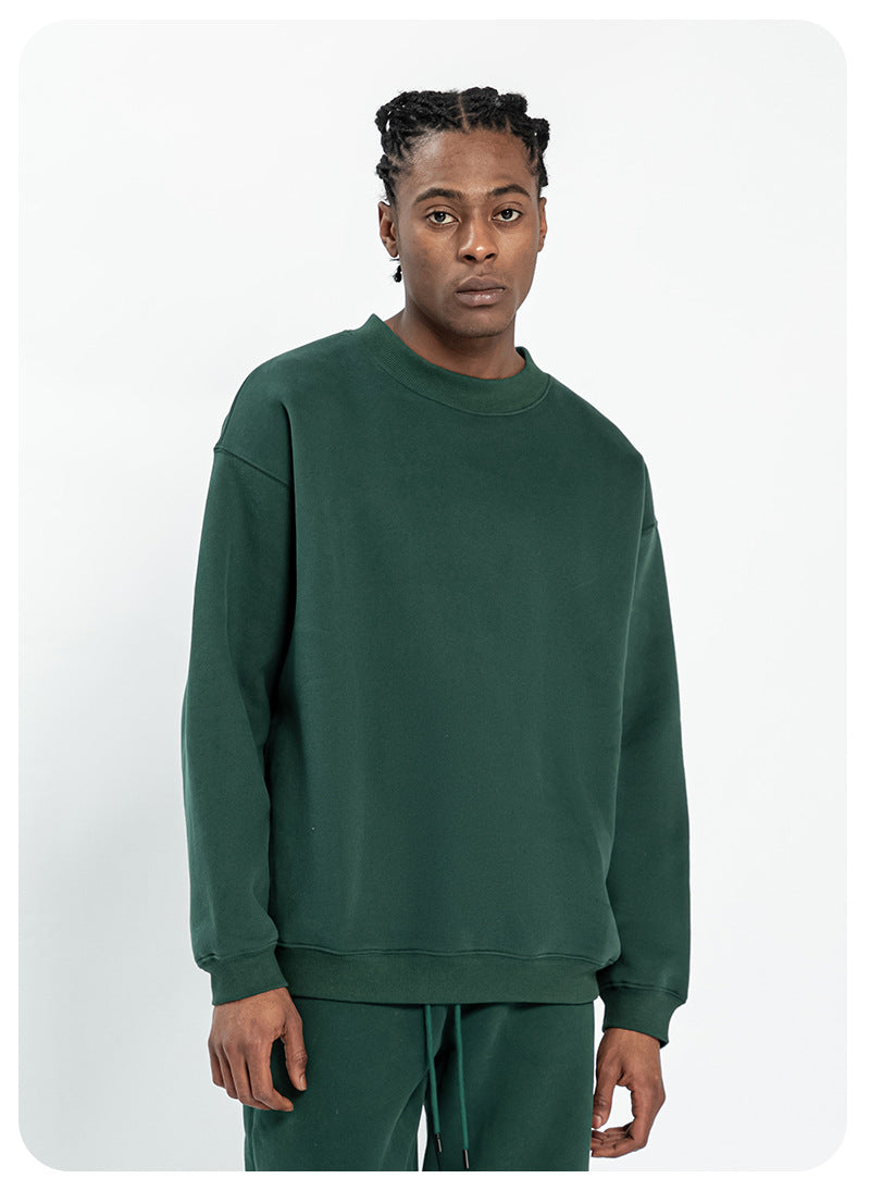 Cai Xiang Island Men's Clothing | Autumn and Winter 350g Dopamine Fleece Oversized Loose Trendy Brand Men's Sweatshirt and Pants Set