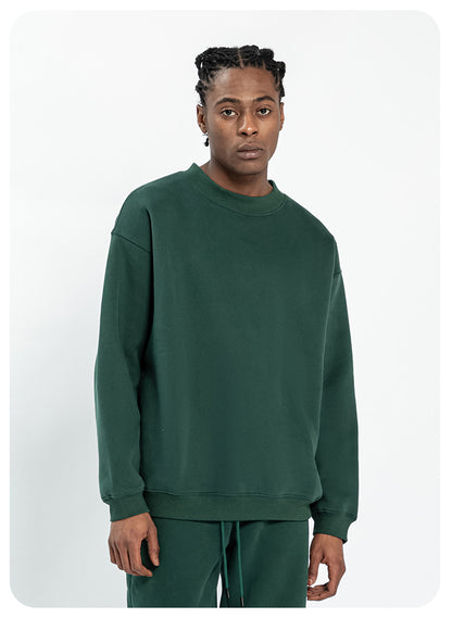 Cai Xiang Island Men's Clothing | Autumn and Winter 350g Dopamine Fleece Oversized Loose Trendy Brand Men's Sweatshirt and Pants Set