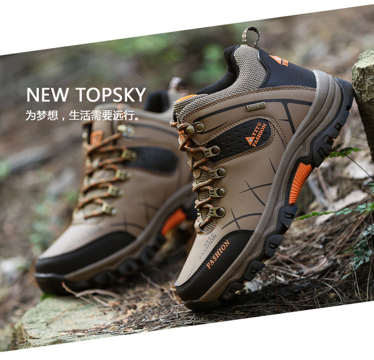 Cross-Border Recommendation for Autumn and Winter Men's Low-Top Outdoor Mountaineering and Hiking Sports Shoes, Men's Non-Slip and Wear-Resistant Work Boots