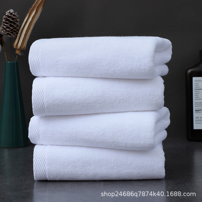 Hotel towel bath towel extra large absorbent pure cotton beauty salon hotel hot spring bed & breakfast white towel bath towel can add Logo