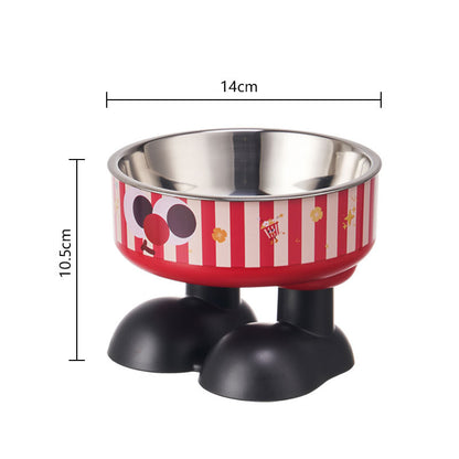 Pet stainless steel bowl non-slip large capacity dog bowl cat goblet bowl neck protection pet bowl anti-knock cat bowl new