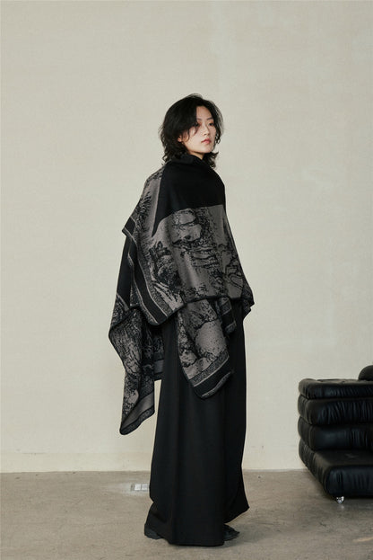 Jiangnan Watertown Knitted Shawl High-end Ethnic Style Cloak Western Sichuan Yunnan Travel Wear Imitation Cashmere Cape Women