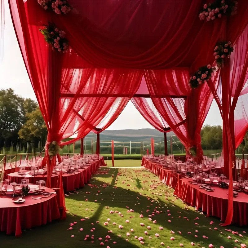 Wedding gauze curtain white gauze cross-border outdoor gauze curtain scene background decoration party wedding gauze wedding arch