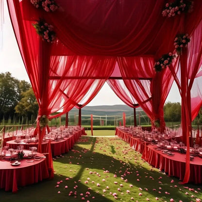 Wedding gauze curtain white gauze cross-border outdoor gauze curtain scene background decoration party wedding gauze wedding arch