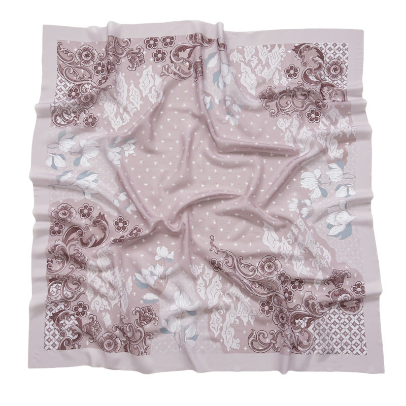 Cross-Border New Product Voile Print 110 Square Scarf Classic Lace Scarf Turban Malaysian Shawl