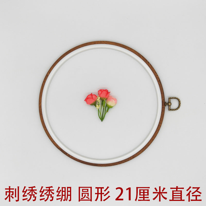 DIY embroidery ring ornaments plastic embroidery inner ring adjustable embroidery cross embroidery imitation bamboo imitation wood embroidery manufacturers wholesale