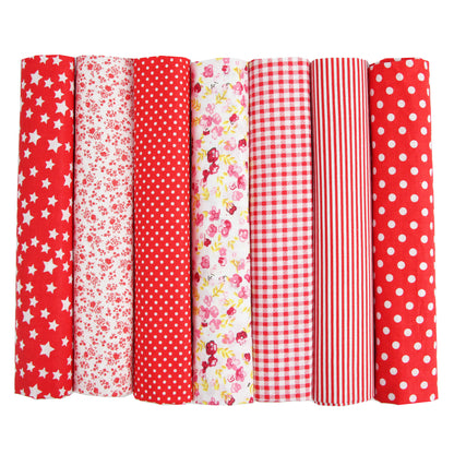 7 Color Patchwork Cloth Group Plain Flower Cloth Broken Plaid Dot DIY Cotton Small Fresh Plant Printing Cloth