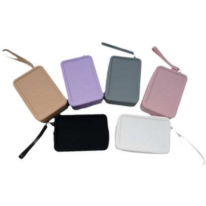 Silicone Rectangular Coin Purse Thickened Small Bag Coin Internet-famous Key Case Headset Storage Certificate Multi-purpose Bag