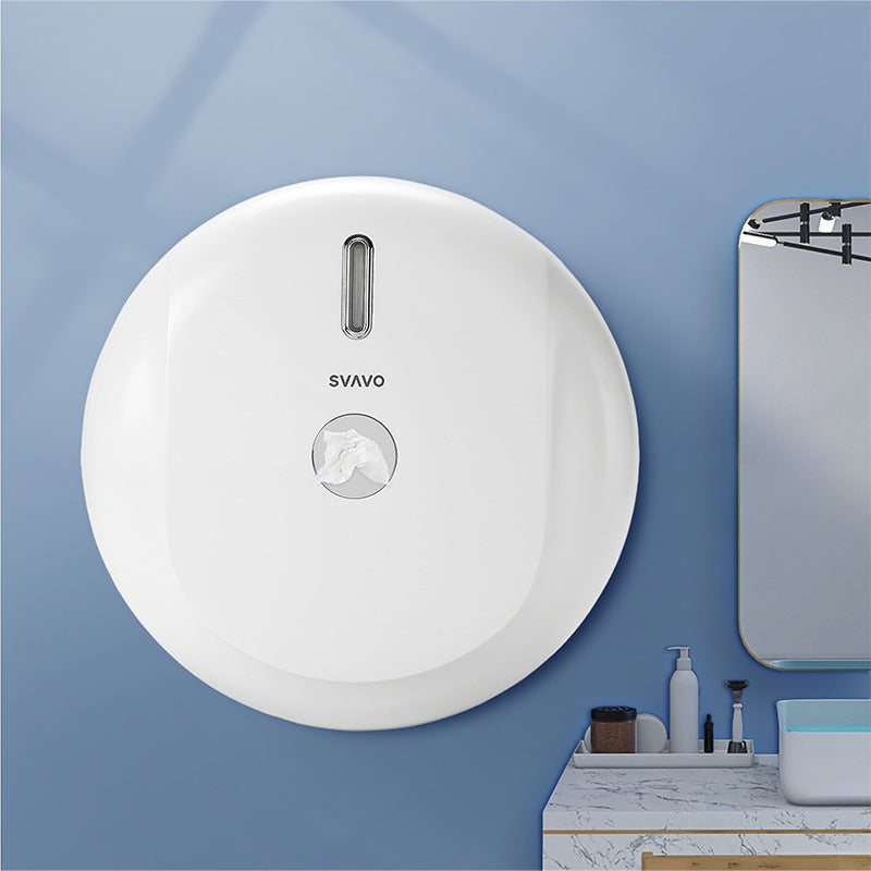 Ruiwo Central Tissue Box for Bathroom, Economical Paper Roll for Restaurant, Punch-Free Middle Large Roll Tissue Box