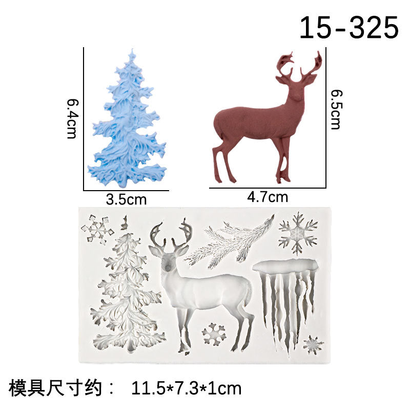 DIY Baking Christmas Series 6 Piece Set Flip Cake Christmas Party Silicone Mold Cake Decoration Spot