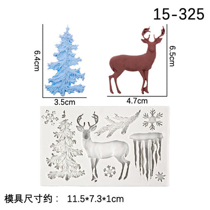 DIY Baking Christmas Series 6 Piece Set Flip Cake Christmas Party Silicone Mold Cake Decoration Spot