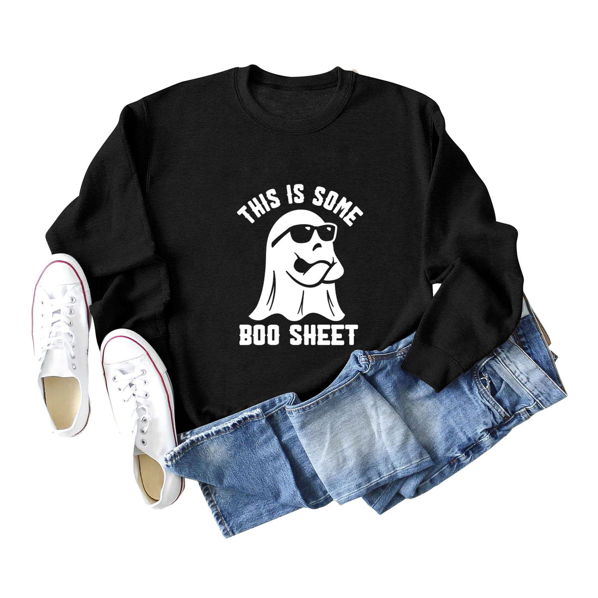 Women's Letter Printed Sweatshirt Cross-Border European and American Fashion Letter Women's Clothing 3D Printed Round Neck Sweatshirt