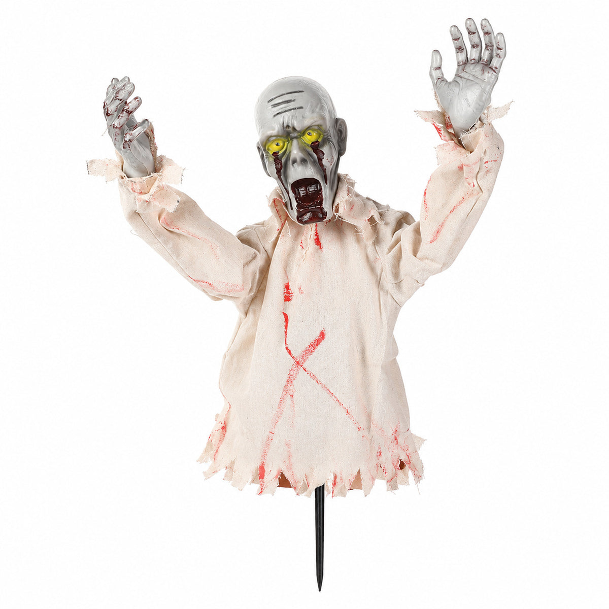New Halloween sound-controlled half-body zombie decoration prop toy ornament cross-border horror prop gift light