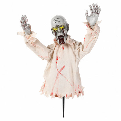 New Halloween sound-controlled half-body zombie decoration prop toy ornament cross-border horror prop gift light