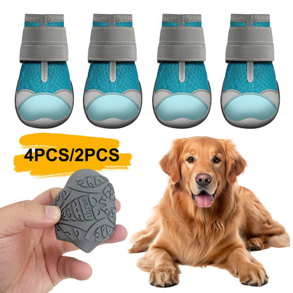 New Dog Shoes Amazon Cross-Border Pet Mesh Breathable Dog Shoes Non-Slip Wear-Resistant Heat-Insulating Pet Shoes