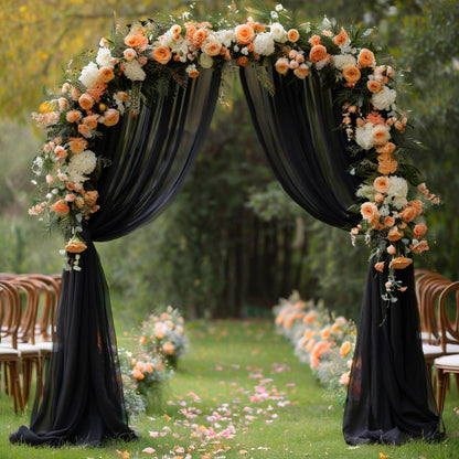 Wedding gauze curtain white gauze cross-border outdoor gauze curtain scene background decoration party wedding gauze wedding arch