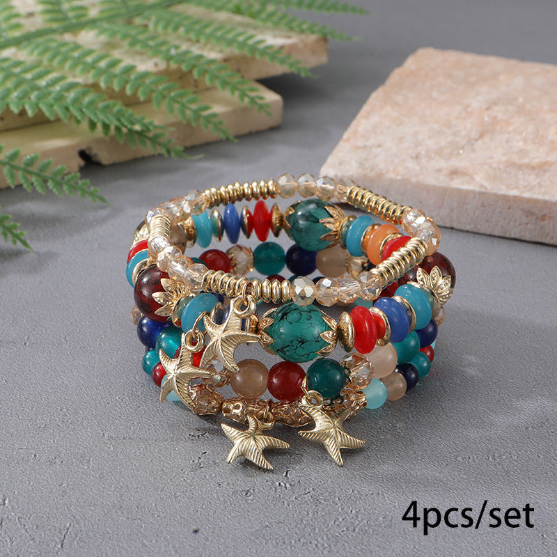 European and American Cross-Border Hot-Selling New Bohemian Bracelets Creative Tassel Multi-Layer Beaded Bracelets Fashion Jewelry
