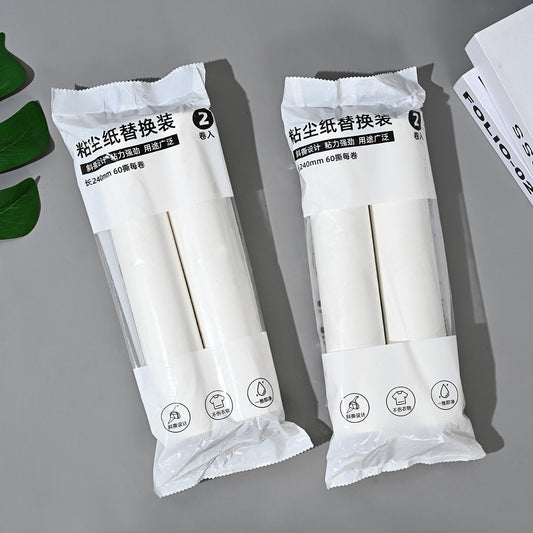 24cm sticky hair roller tearable sticky dust roll paper pet hair removal brush hair roll paper replacement core factory wholesale