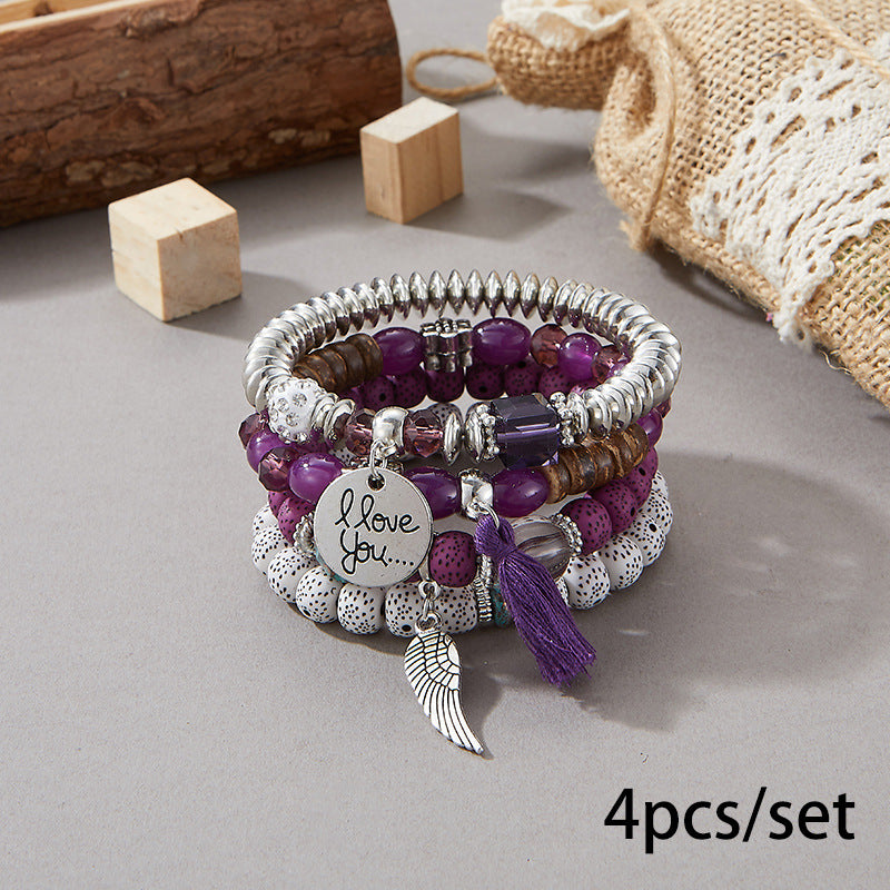 European and American Cross-Border Hot-Selling New Bohemian Bracelets Creative Tassel Multi-Layer Beaded Bracelets Fashion Jewelry