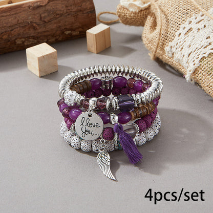 European and American Cross-Border Hot-Selling New Bohemian Bracelets Creative Tassel Multi-Layer Beaded Bracelets Fashion Jewelry