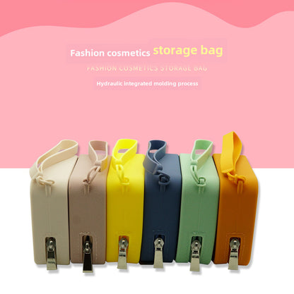 Square Makeup Organizer Silicone Coin Purse Portable Travel Storage Bag Multi-Purpose Lipstick Travel Essential