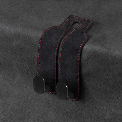 Car rear seat storage small hook turned leather zinc alloy ABS car double hook