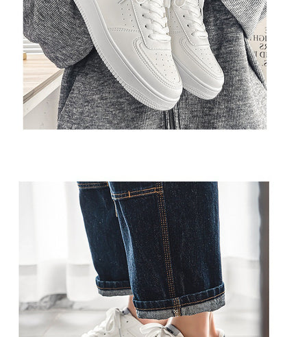White Shoes Men's Summer Breathable Youth Casual All-match Men's Shoes 2024 New Student Pure White Sports Shoes