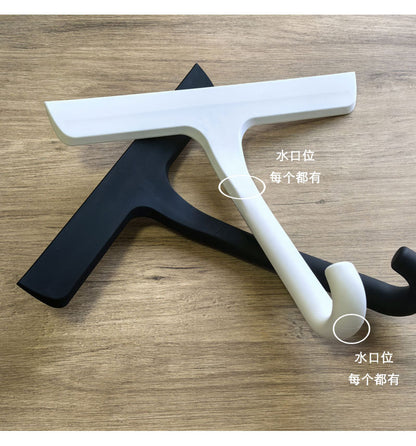 Silicone Glass Wiper with Inverted Hook, Black Silicone Window Cleaning Tool, Two Sizes Available
