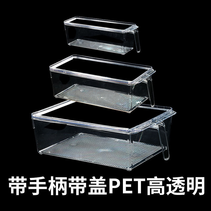 Desktop Storage Box with Lid Flip-Top Rectangular Transparent Acrylic Storage Box Kitchen Cosmetics Sundry Work Station
