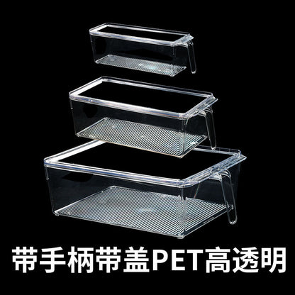 Desktop Storage Box with Lid Flip-Top Rectangular Transparent Acrylic Storage Box Kitchen Cosmetics Sundry Work Station