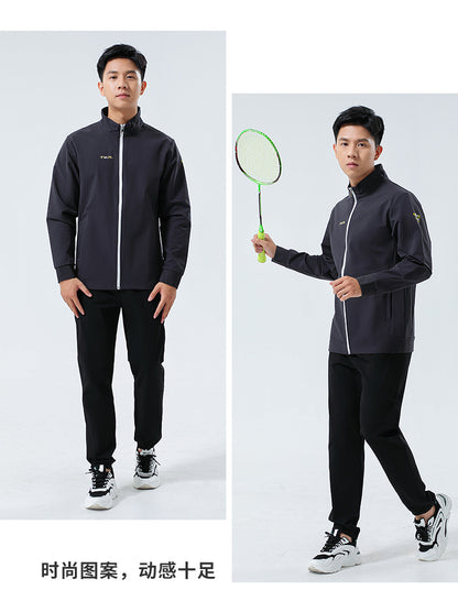 New Badminton Uniform Jacket Black and White Suit Men's and Women's Long-Sleeved Volleyball Uniform Table Tennis Uniform Competition Training Uniform
