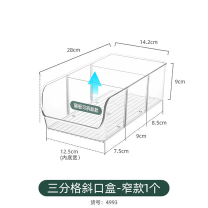 Storage Box PET Transparent Acrylic Rectangular Cosmetic Station Snack Kitchen Sundries Storage Box with Lid