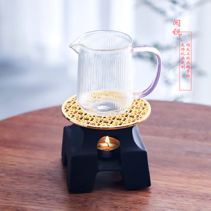 Yuerui New Rustic Pottery Constant Temperature Alcohol Tea Brewing Pot Set with Handle, Balcony Tea Brewing Stove Complete Set Wholesale Pottery