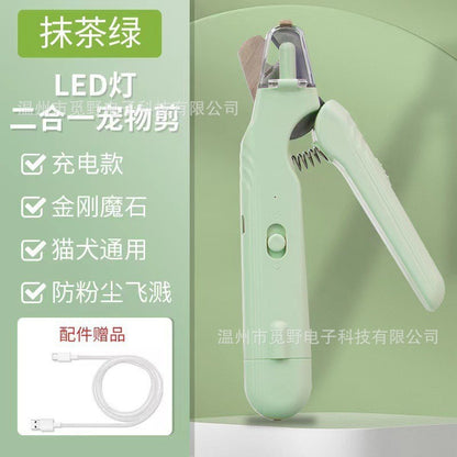 Cross-Border Two-In-One Pet Nail Clippers, Cat Claw Nail Trimmers, Nail Files, Nail Grinders, Pet Supplies