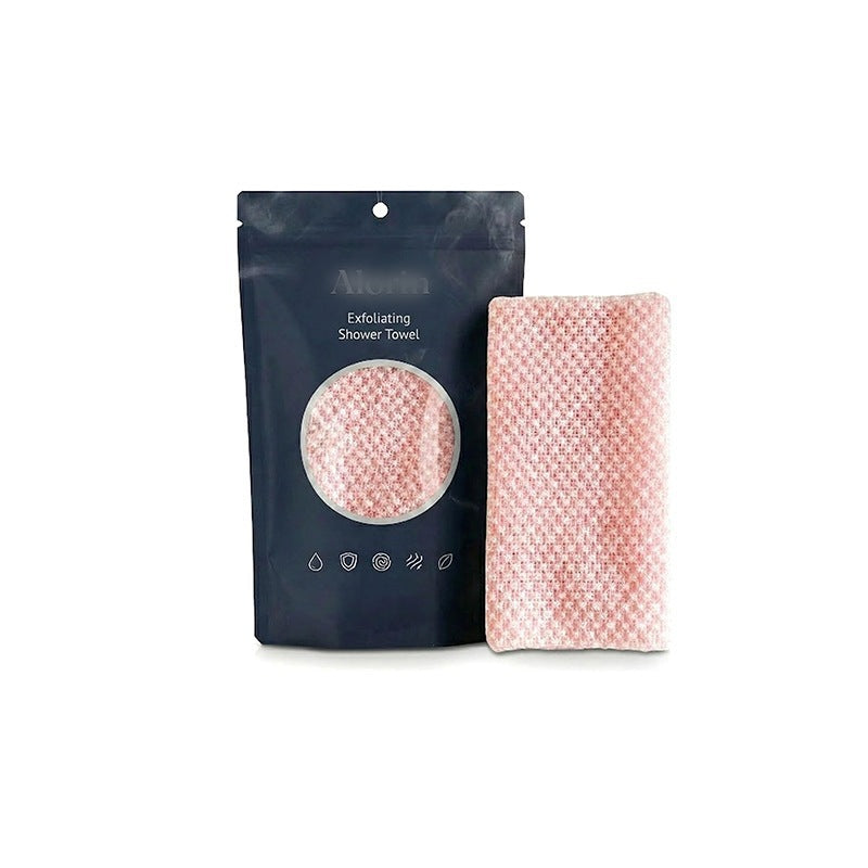 Exfoliating Shower Towel Cleanses, Smooths, and Cares for the Skin