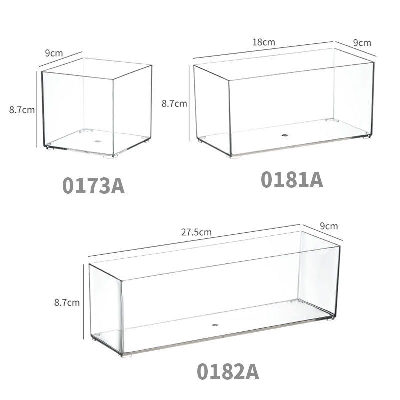 Storage Box PET Transparent Acrylic Rectangular Cosmetic Station Snack Kitchen Sundries Storage Box with Lid