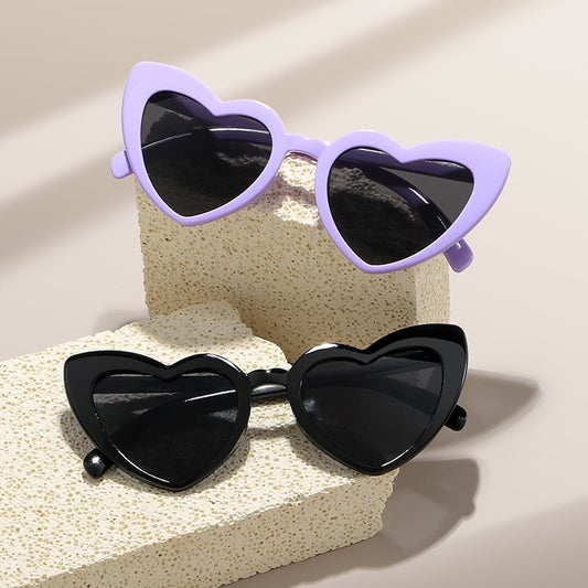 Personalized New European and American Sun Protection and Anti-Uv Sunglasses, Trendy and Fashionable Peach Heart Sunglasses, Internet Celebrity Cat-Eye Glasses