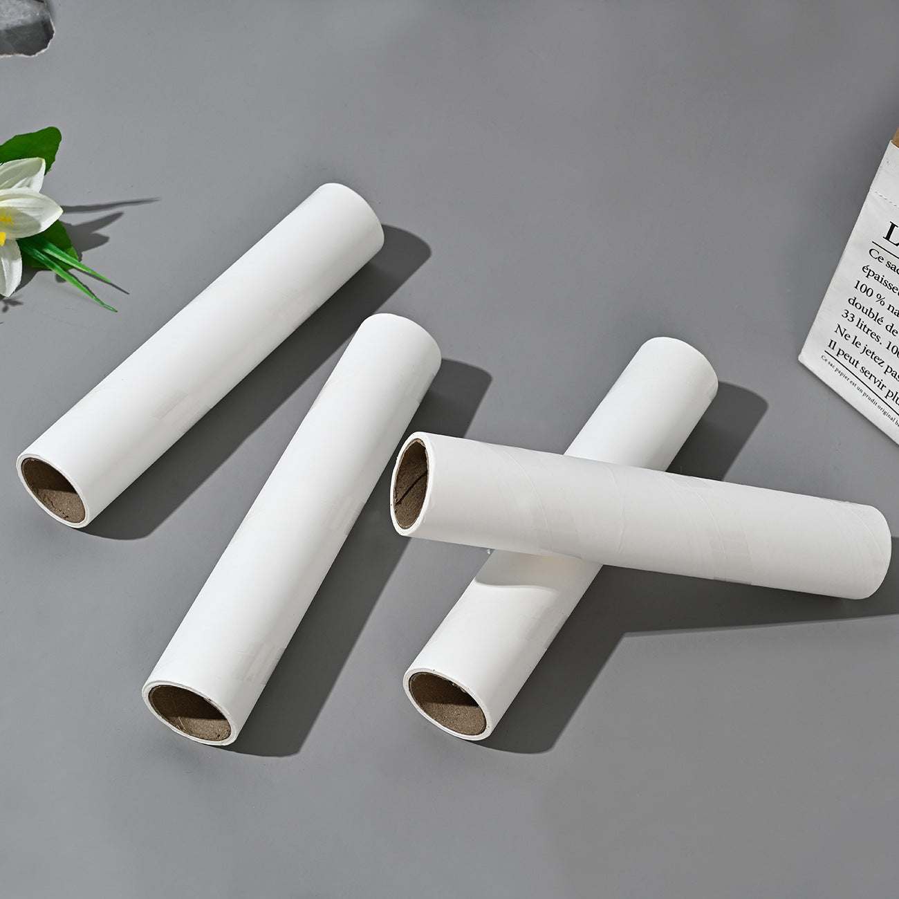 24cm sticky hair roller tearable sticky dust roll paper pet hair removal brush hair roll paper replacement core factory wholesale