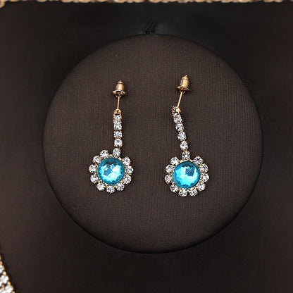 Korean Bride Necklace Earrings Two-piece Decorations Wedding Yarn Wedding Jewelry Wedding Accessories Dance Studio