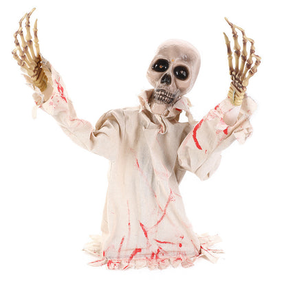 New Halloween sound-controlled half-body zombie decoration prop toy ornament cross-border horror prop gift light